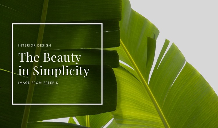 The beauty in simpliciy Homepage Design