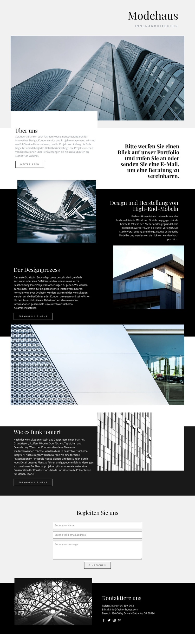 Modehaus Website-Modell