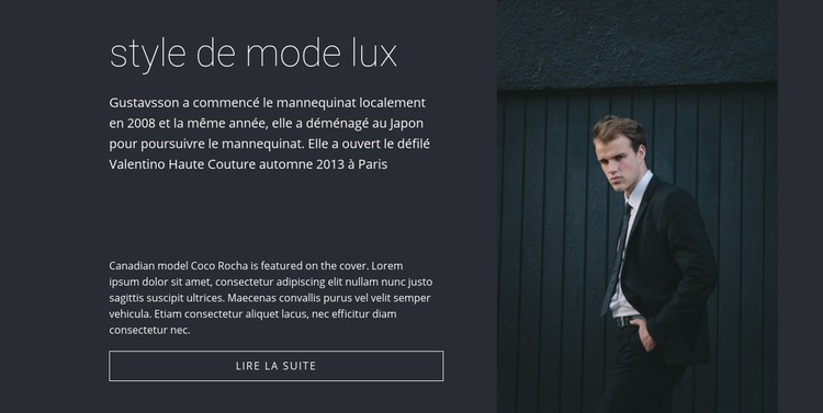 Style de mode pour hommes Modèle CSS