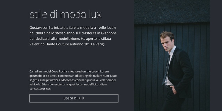 Stile di moda maschile Mockup del sito web