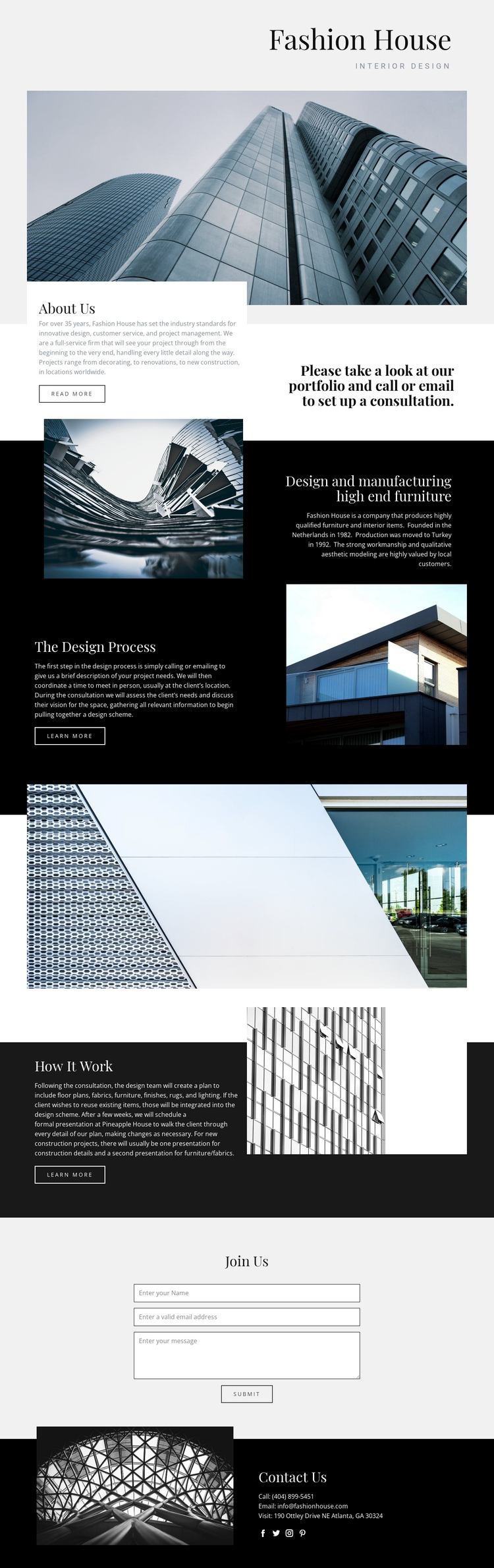 Fashion House One Page Template