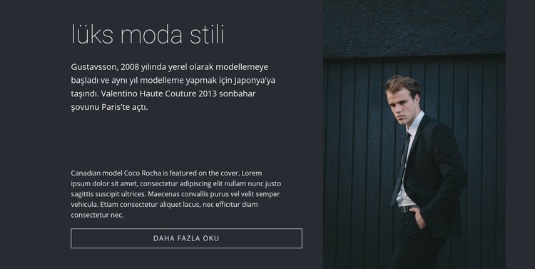 Erkek moda stili Web sitesi tasarımı
