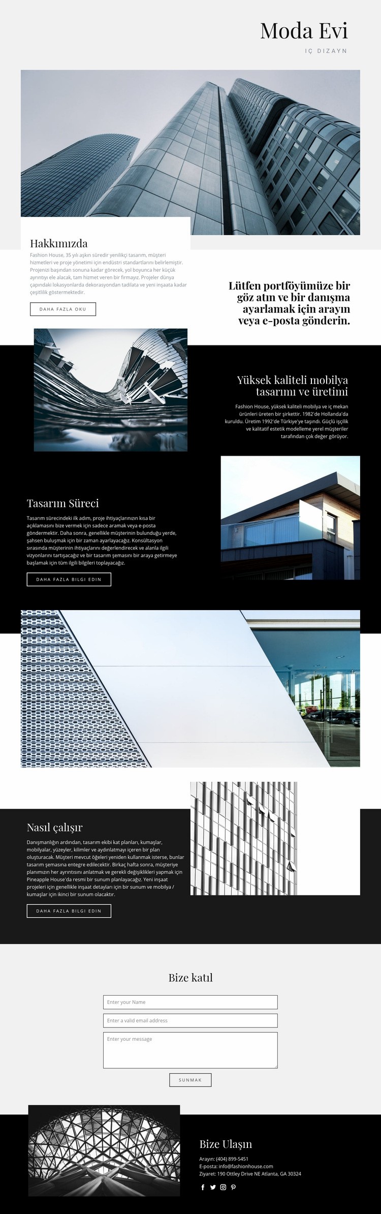 Moda Evi Web sitesi tasarımı