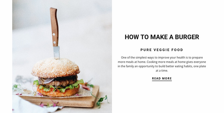 How to make a burger Website Mockup