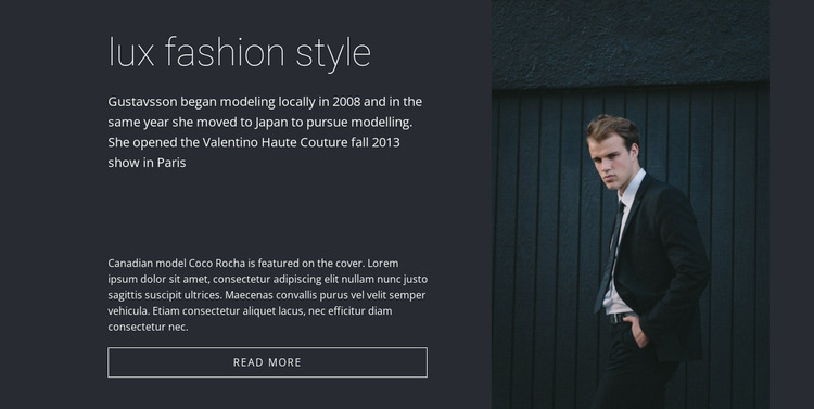 Men's fashion style Website Mockup
