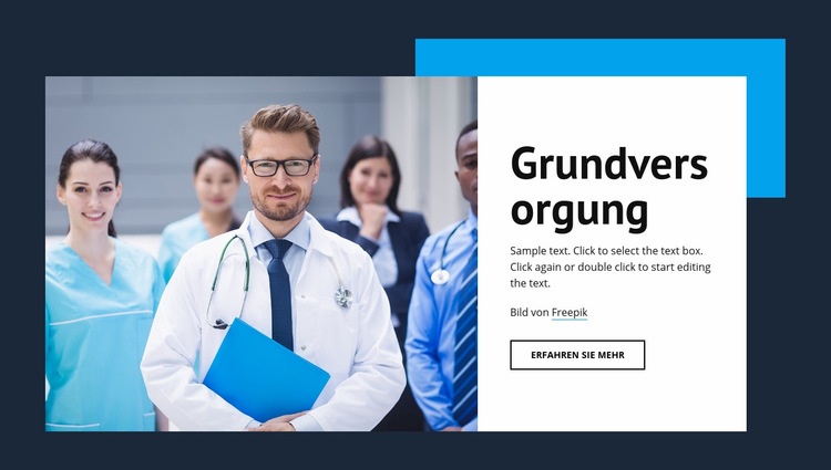 Medizinische Grundversorgung Eine Seitenvorlage