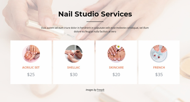 Nails studio services Html Website Builder