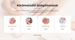 Körömstúdió Szolgáltatások - HTML Oldalsablon