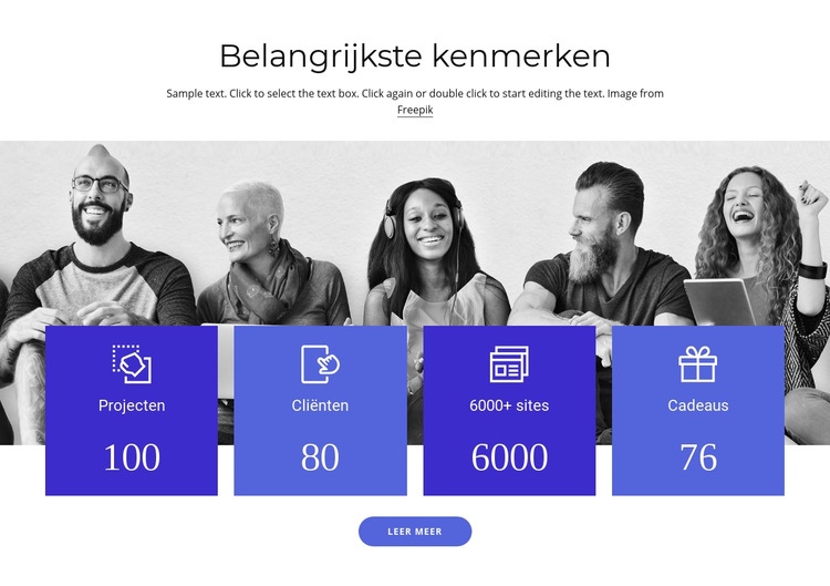 Prestaties van ons bedrijf Html Website Builder