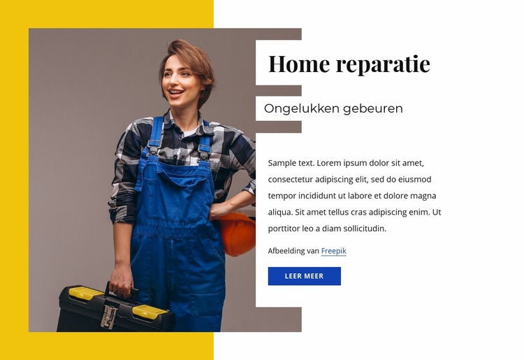 Home reparatie specialisten Sjabloon voor één pagina