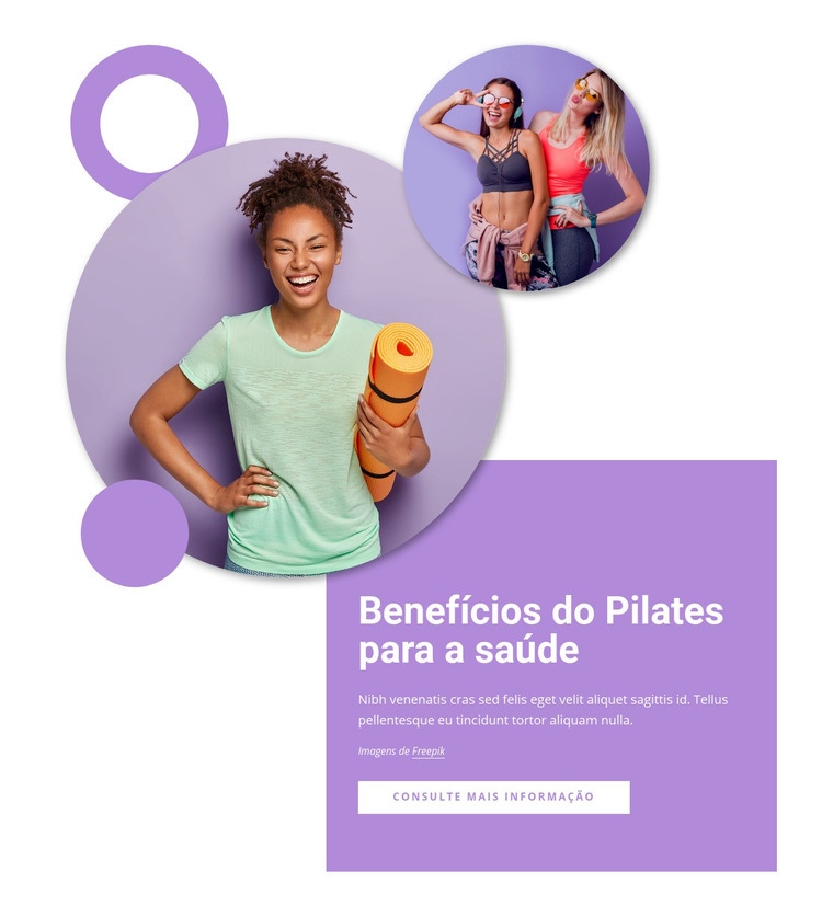 Benefícios para a saúde do pilates Design do site