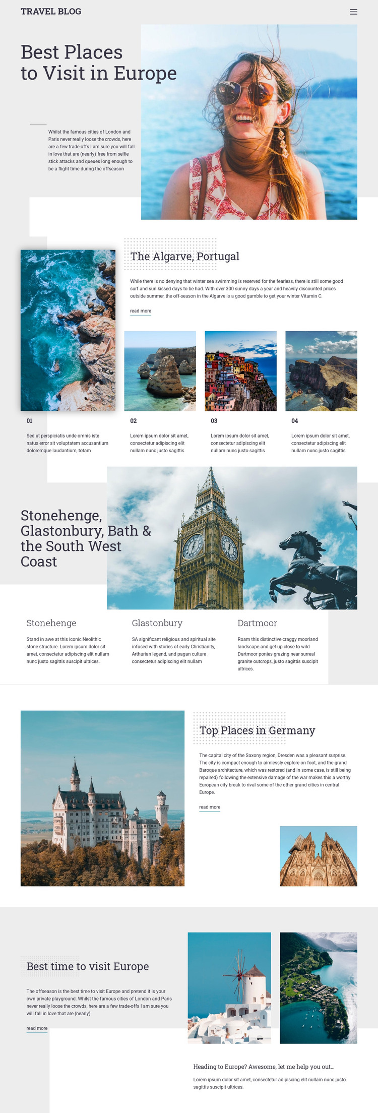 Travel Blog Homepage Design