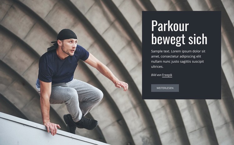 Parkour bewegt sich Landing Page