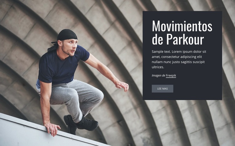 Movimientos de parkour Maqueta de sitio web