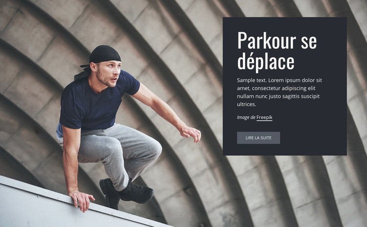Parkour bouge Maquette de site Web