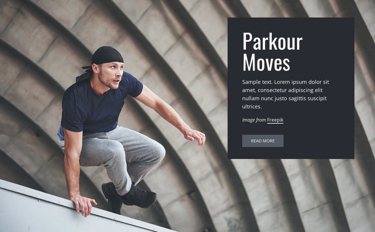 Parkour moves Homepage Design