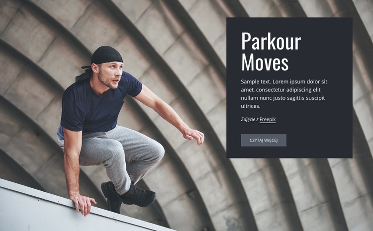 Parkour się porusza Makieta strony internetowej