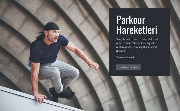 Parkour hareketleri Web Sitesi Mockup'ı