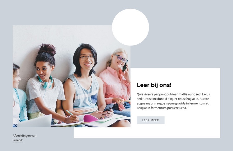 Leer bij ons Website mockup