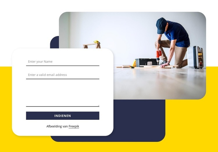 Contactformulier voor thuisreparatie Website ontwerp