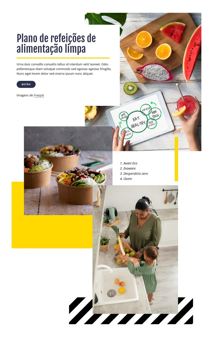 Plano alimentar limpo Template CSS