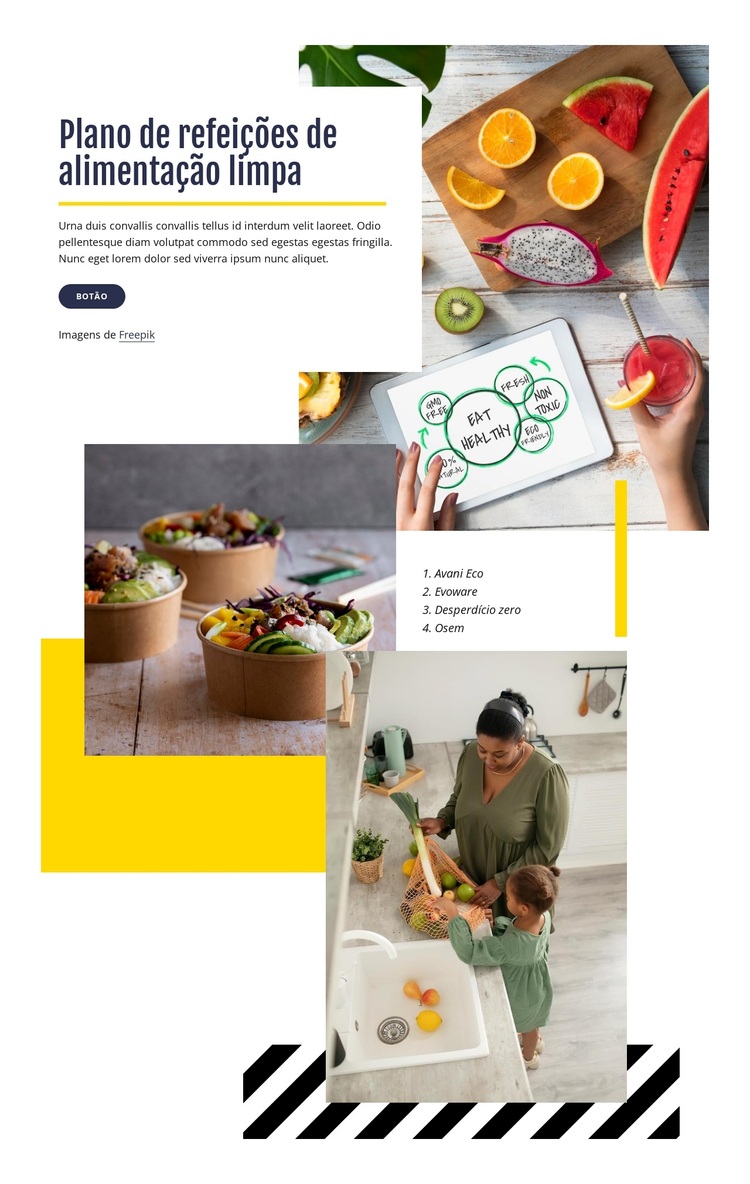 Plano alimentar limpo Tema WordPress