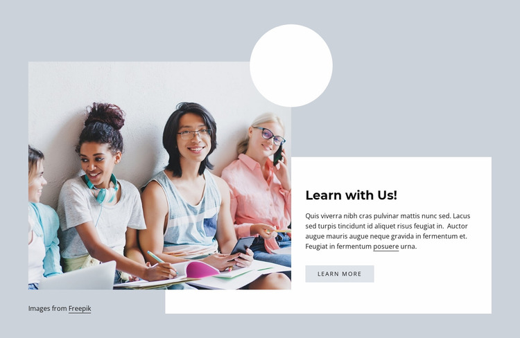 Learn with us Website Mockup