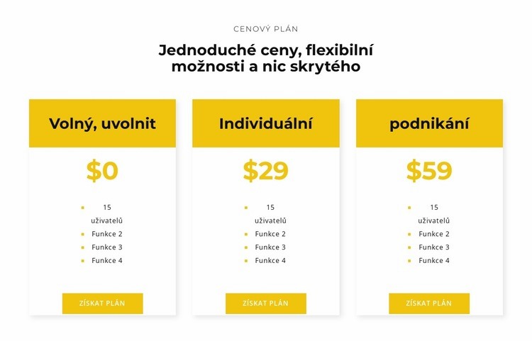 Vyberte si svůj nejlepší plán Šablona CSS