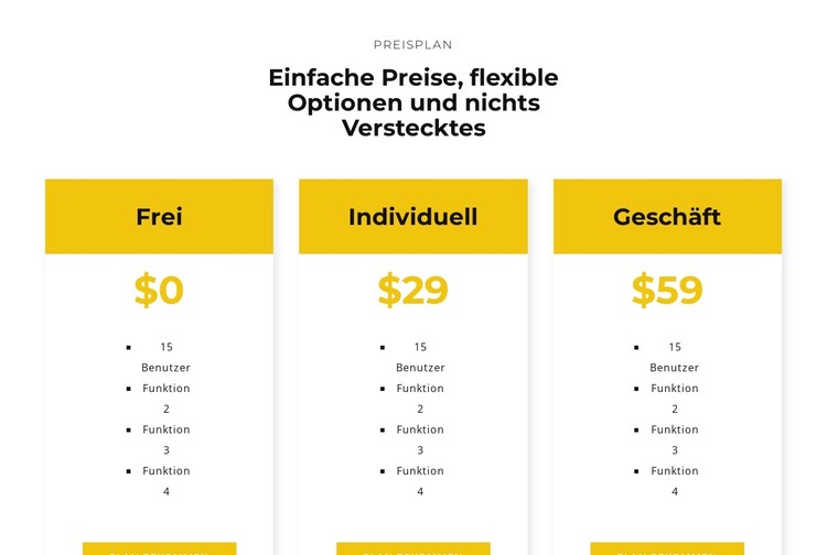 Wählen Sie Ihren besten Plan CSS-Vorlage