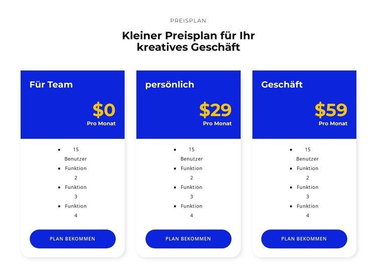 Wählen Sie Ihre Preise CSS-Vorlage