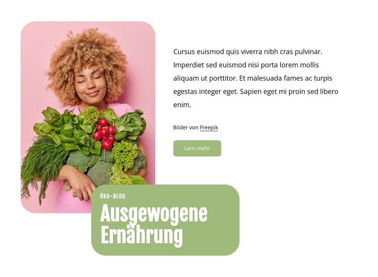 Ausgewogene Ernährung Eine Seitenvorlage