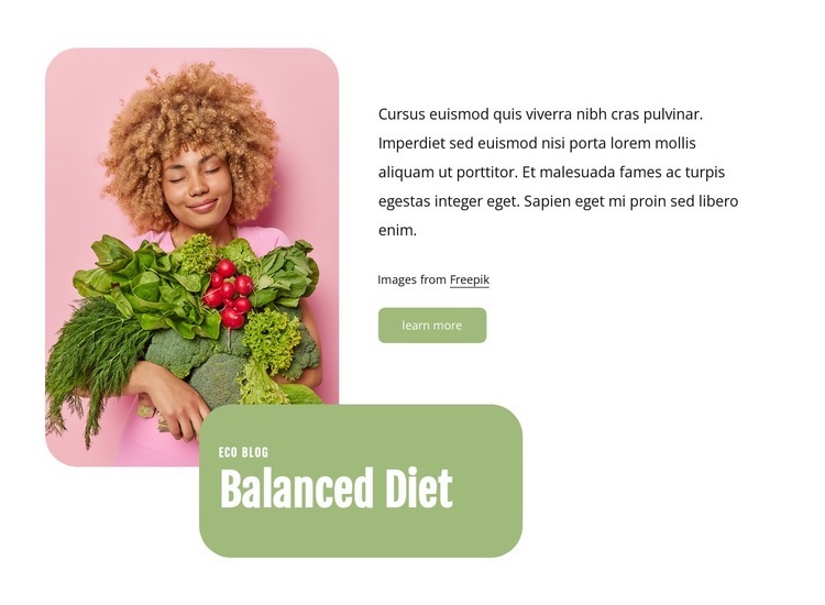 Balanced diet Elementor Template Alternative