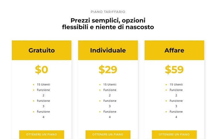 Scegli il tuo piano migliore Modello HTML5