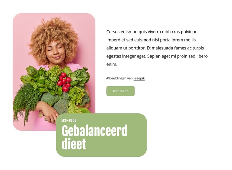 Gebalanceerd dieet HTML-sjabloon