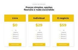 Escolha O Seu Melhor Plano - Construtor De Sites Moderno