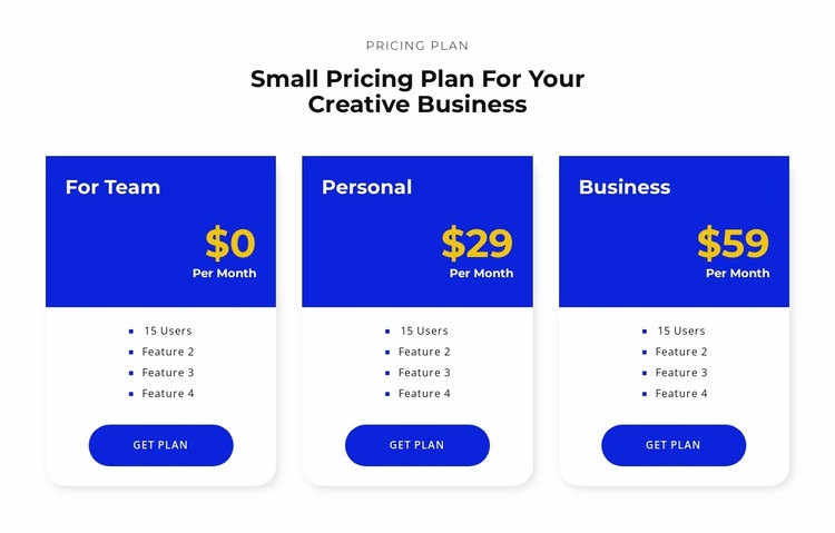 Choose your pricing Website Builder Templates