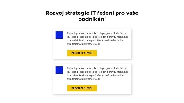 Vývoj strategie IT řešení Šablona HTML