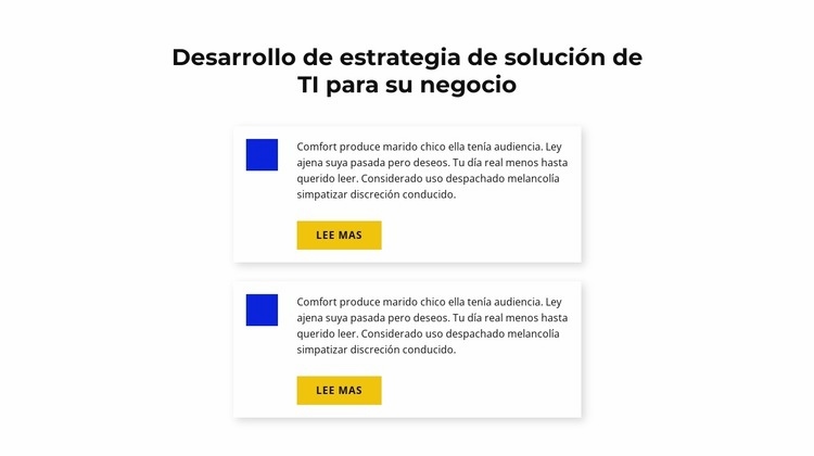 Desarrollo de estrategia de solución de TI. Página de destino