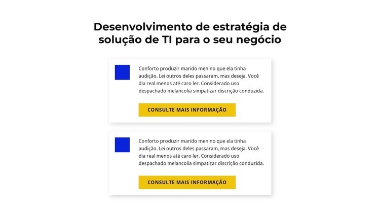 Desenvolvimento de estratégia de solução de TI Construtor de sites HTML