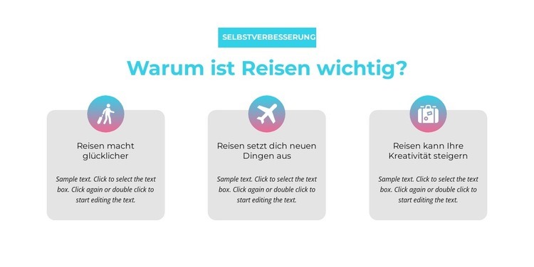 Warum ist reisen wichtig Eine Seitenvorlage