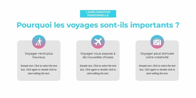 Pourquoi le voyage est-il important Créateur de site Web HTML