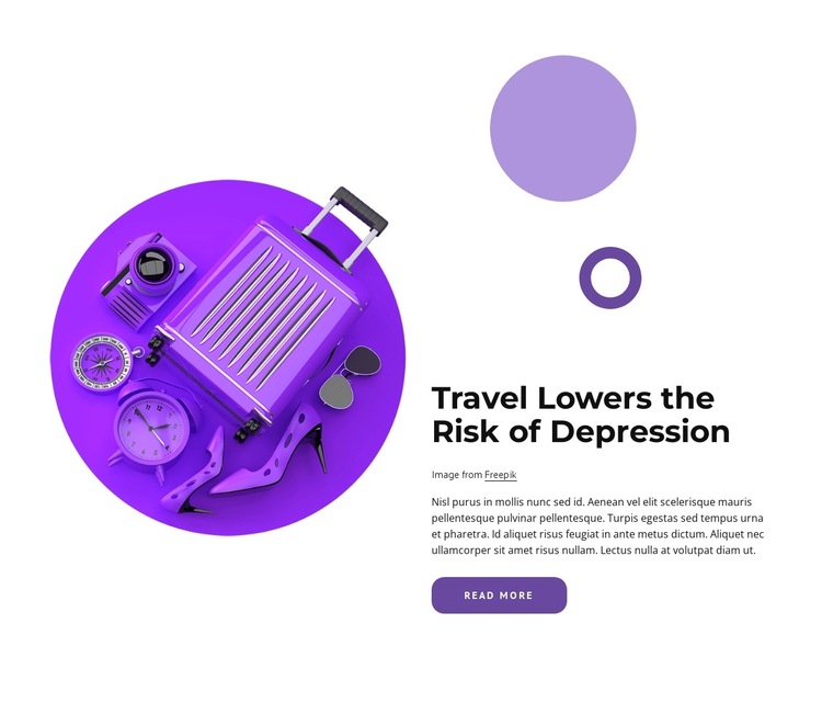 Travel lowers risk of depression HTML5 Template
