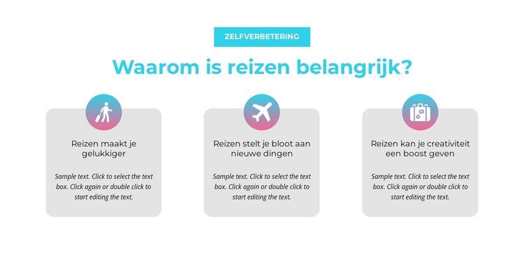 Waarom is reizen belangrijk? HTML-sjabloon