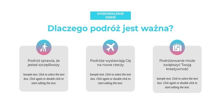 Dlaczego podróże są ważne Kreator witryn internetowych HTML