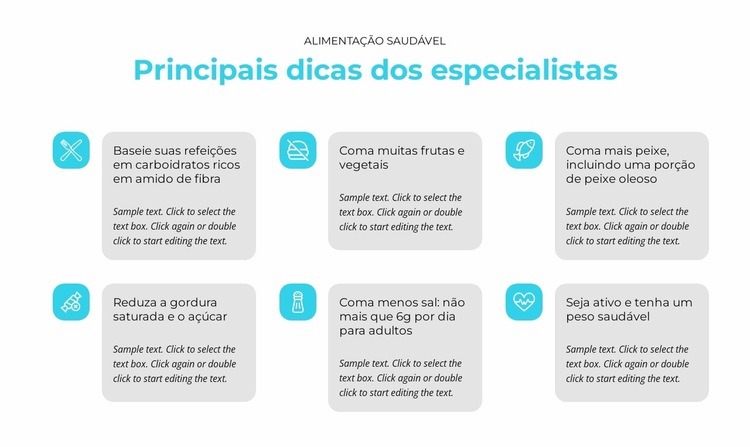 Principais dicas de especialistas Maquete do site