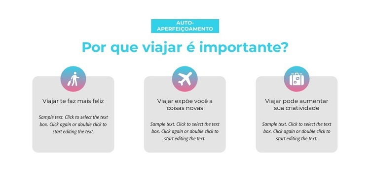 Por que viajar é importante Maquete do site