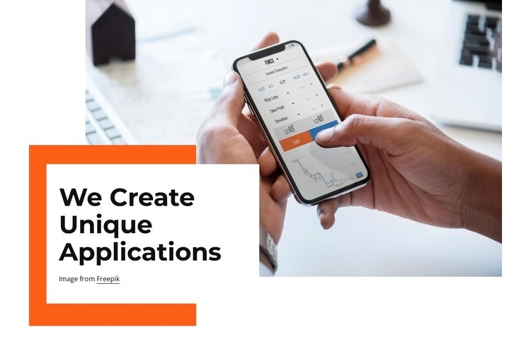 We create unique applications Homepage Design