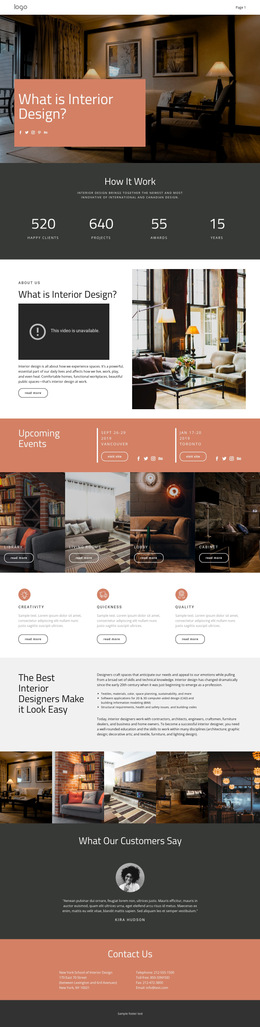 Minimalist designer interiors - HTML5 Template by Nicepage