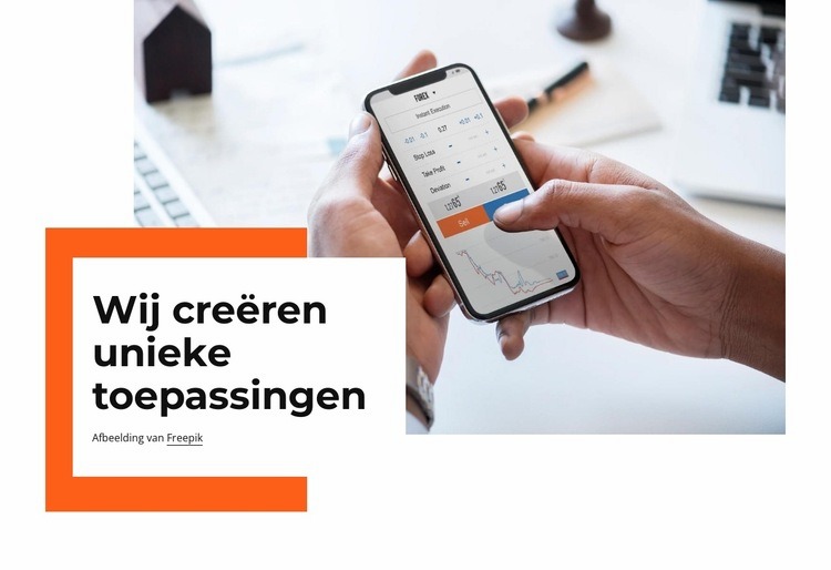 Wij creëren unieke applicaties Sjabloon voor één pagina