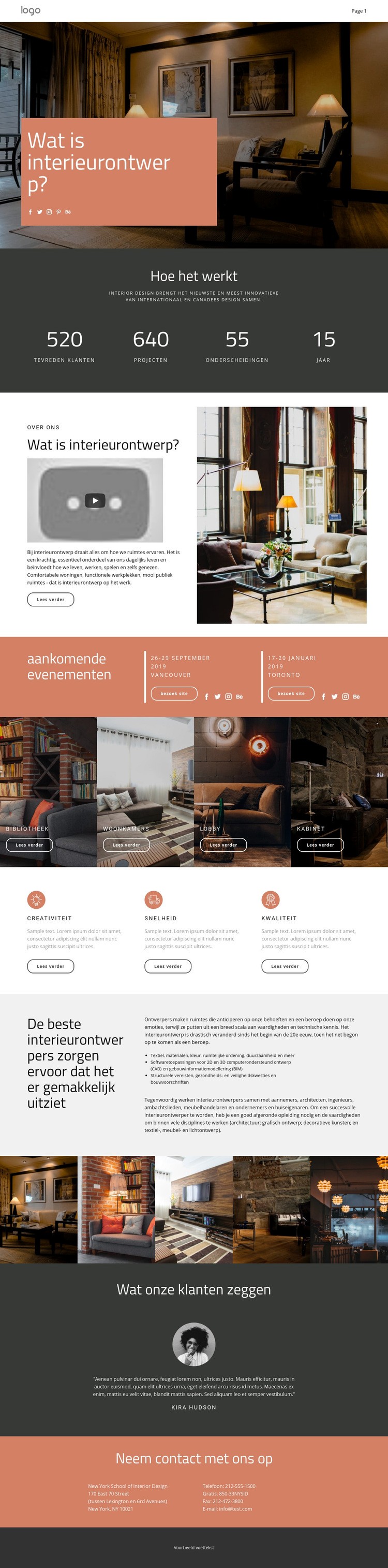 Ontwerp van huizen en appartementen Website ontwerp